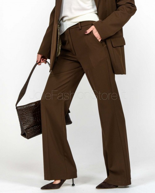 Solo Tre Pantalone Leggermente a Zampa Fondente  M1F0070 FONDENTE