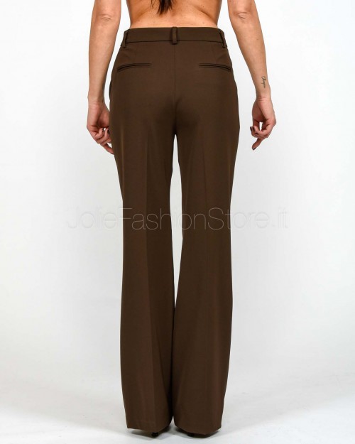 Solo Tre Pantalone Leggermente a Zampa Fondente  M1F0070 FONDENTE