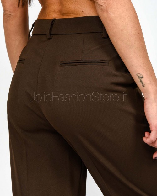 Solo Tre Pantalone Leggermente a Zampa Fondente  M1F0070 FONDENTE