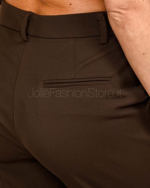 Solo Tre Pantalone Leggermente a Zampa Fondente  M1F0070 FONDENTE