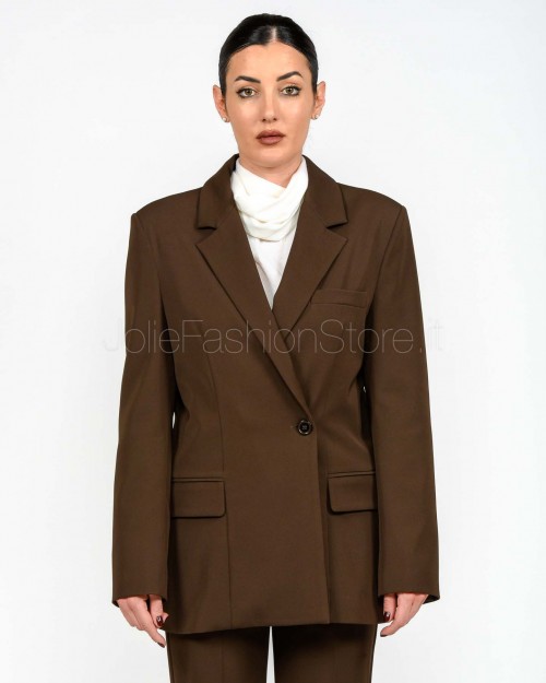 Solo Tre Giacca Doppiopetto Con 1 Bottone Fondente  M1F0181 FONDENTE