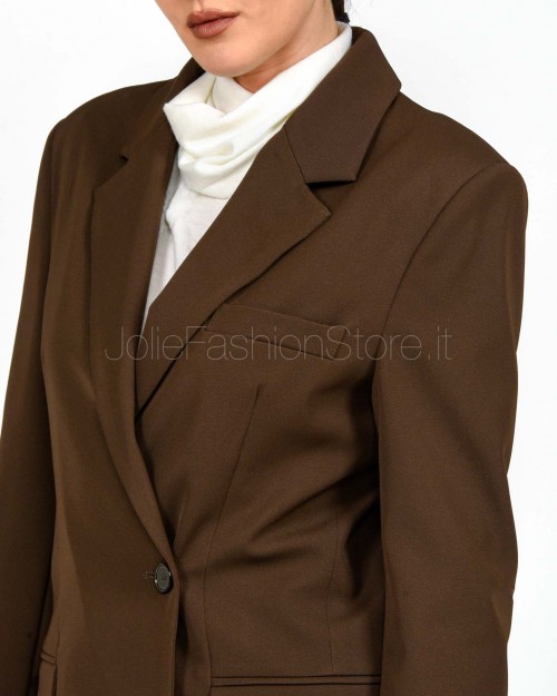 Solo Tre Giacca Doppiopetto Con 1 Bottone Fondente  M1F0181 FONDENTE