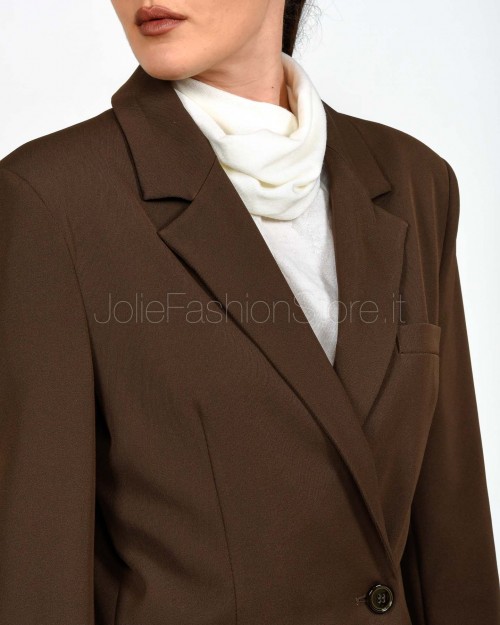 Solo Tre Giacca Doppiopetto Con 1 Bottone Fondente  M1F0181 FONDENTE