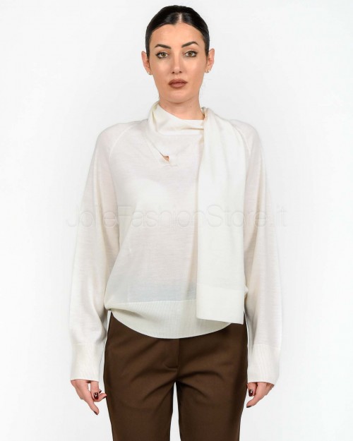 Meimeij Pullover con Motivo Foulard Latte  M5FZ07 LATTE