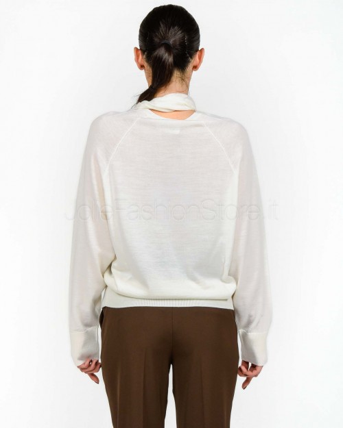 Meimeij Pullover con Motivo Foulard Latte  M5FZ07 LATTE