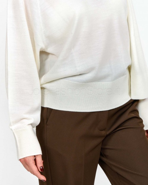 Meimeij Pullover con Motivo Foulard Latte  M5FZ07 LATTE