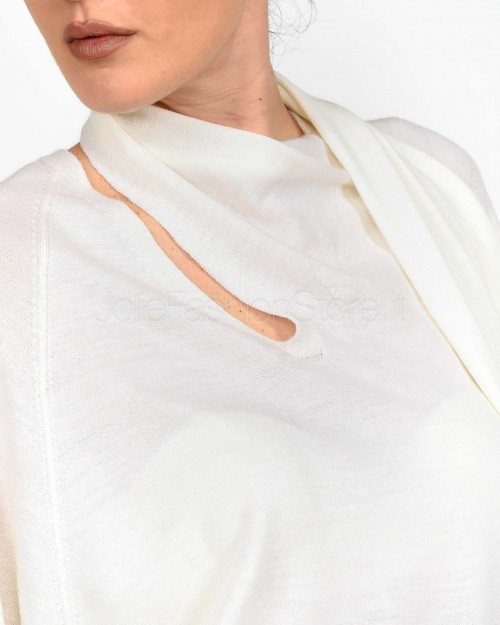 Meimeij Pullover con Motivo Foulard Latte  M5FZ07 LATTE