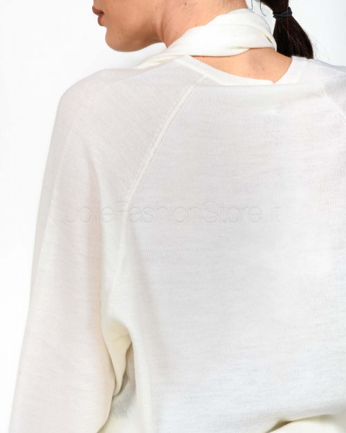 Meimeij Pullover con Motivo Foulard Latte  M5FZ07 LATTE