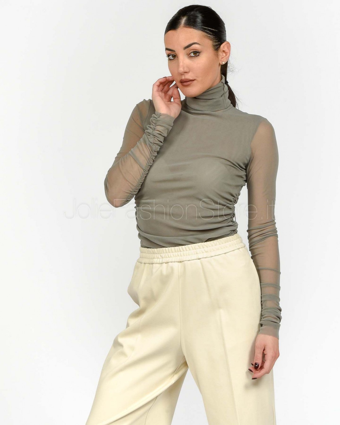 Meimeij Pearl Turtleneck Sweater  M5IO15 PERLA