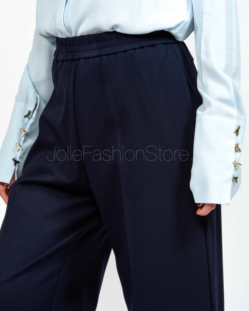 Meimeij Pantalone Con Elastico in Vita Blue Parisien  M5FB02 BLUE