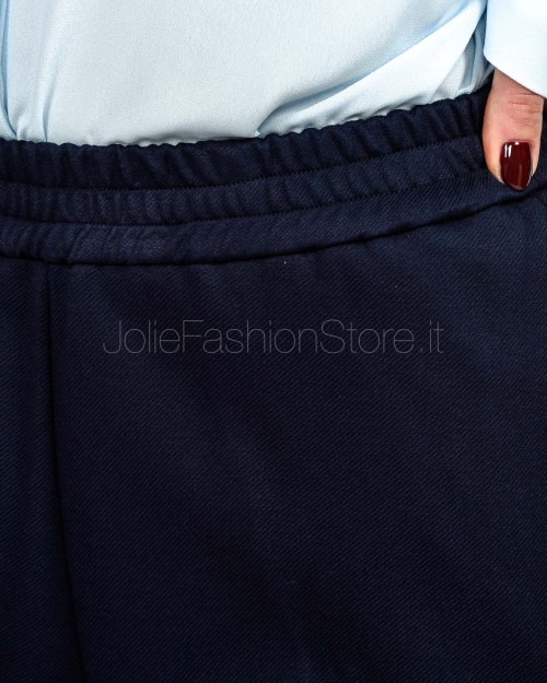 Meimeij Pantalone Con Elastico in Vita Blue Parisien  M5FB02 BLUE