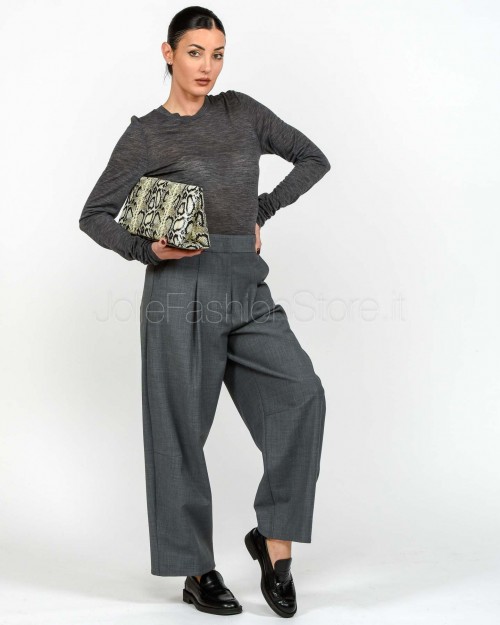 Meimeij Pantalone Ampio con Pieghe Gray Quill  M5IH11 160