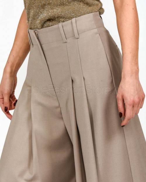 Marella Pantalone Con Piences Wide Leg in Levantina Poliviscosa Stretch Cachà  ASSO