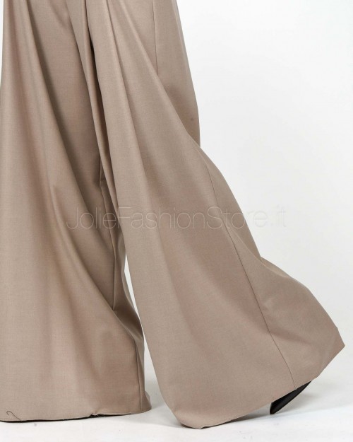 Marella Pantalone Con Piences Wide Leg in Levantina Poliviscosa Stretch Cachà  ASSO