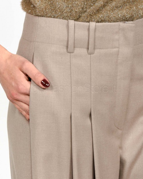 Marella Pantalone Con Piences Wide Leg in Levantina Poliviscosa Stretch Cachà  ASSO