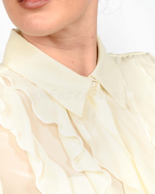 Marella Off White Shirt with Ruffles  PANDORO