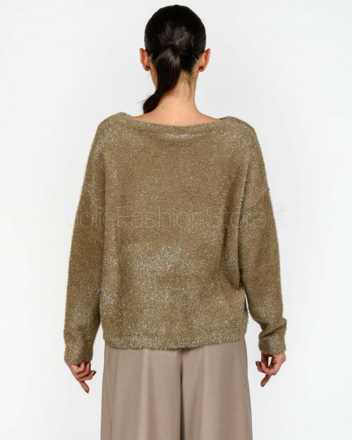 Marella Maglia Spalla Scesa in Filato Pelliccetta Beige  FATIMA