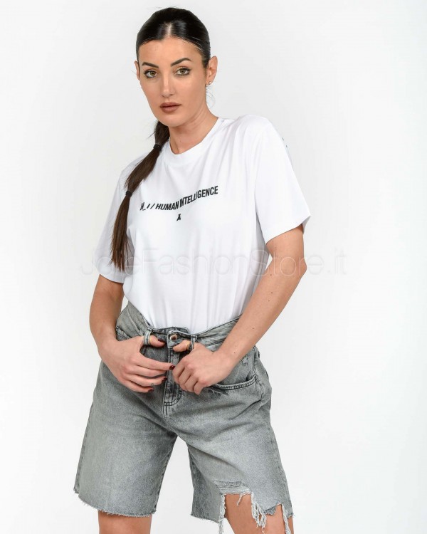 Patrizia Pepe T-Shirt a Body con Stampa Bianco Ottico  2M4501 J347 W103