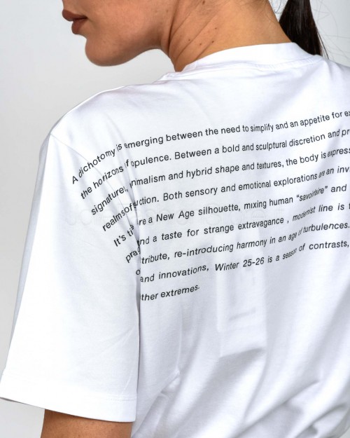 Patrizia Pepe T-Shirt a Body con Stampa Bianco Ottico  2M4501 J347 W103