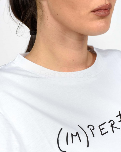 Patrizia Pepe T-shirt (IM)PERFECTION in Jersey Bianco  8M1721 J304 W146