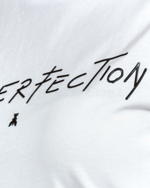 Patrizia Pepe T-shirt (IM)PERFECTION in Jersey Bianco  8M1721 J304 W146