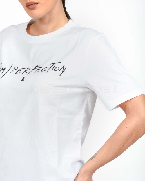 Patrizia Pepe T-shirt (IM)PERFECTION in Jersey Bianco  8M1721 J304 W146