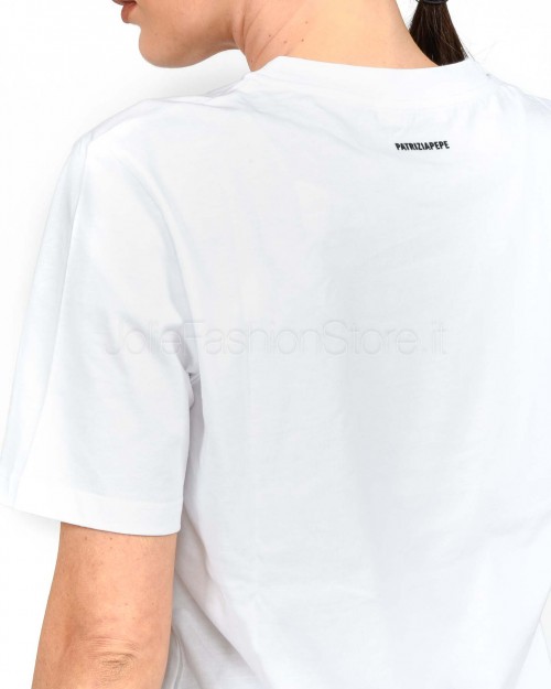 Patrizia Pepe T-shirt (IM)PERFECTION in Jersey Bianco  8M1721 J304 W146