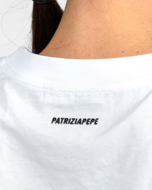 Patrizia Pepe T-shirt (IM)PERFECTION in Jersey Bianco  8M1721 J304 W146