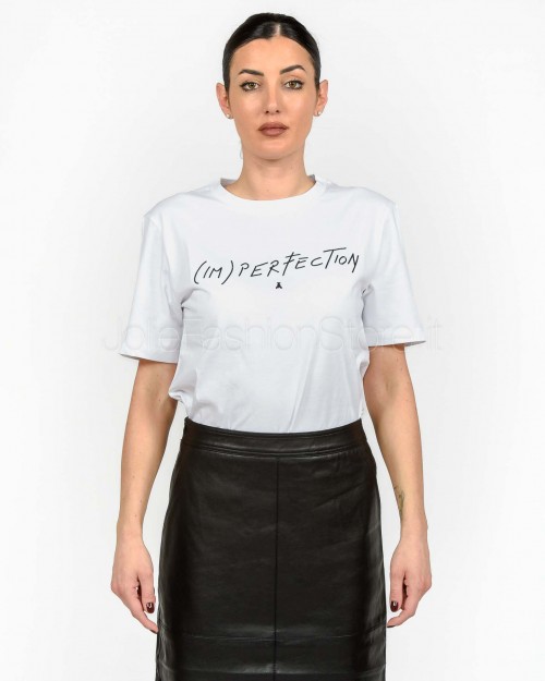 Patrizia Pepe T-shirt (IM)PERFECTION in Jersey Bianco  8M1721 J304 W146