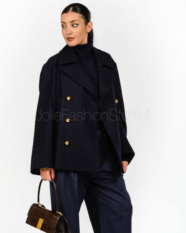 Grifoni Cappotto Doppiopetto Taglio Corto Blu Notte  GV260056/30