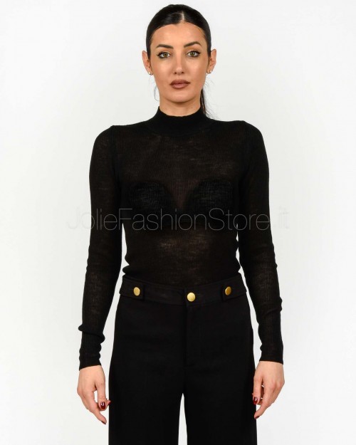 Grifoni Maglia a Costine Manica Lunga Nero  GV210003/120 NERO