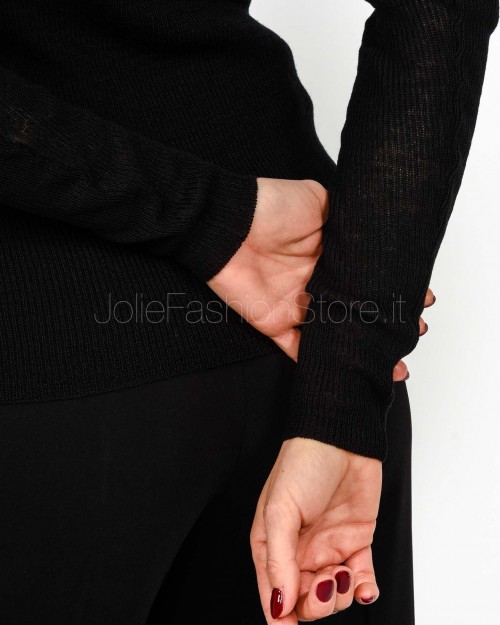 Grifoni Maglia a Costine Manica Lunga Nero  GV210003/120 NERO