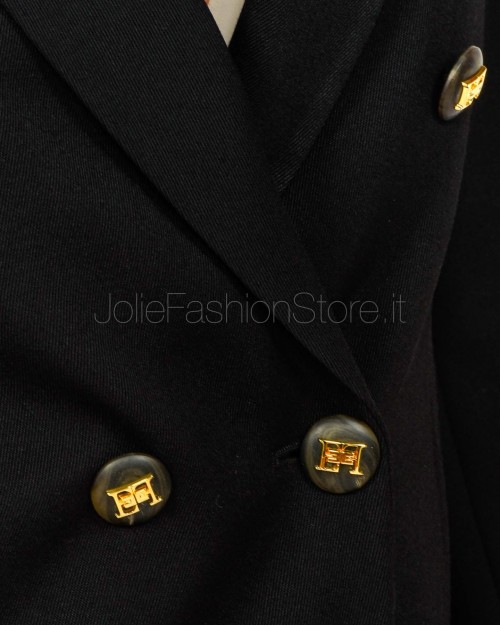 Elisabetta Franchi Giacca Doppiopetto Nero  GI16156E2 110