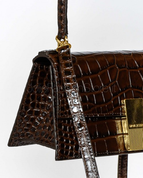 Mouliebre Crocodile Print Calfskin Bag Brown Model Nina  NINA COCCO BROWN