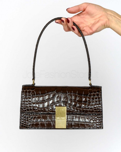 Mouliebre Crocodile Print Calfskin Bag Brown Model Nina