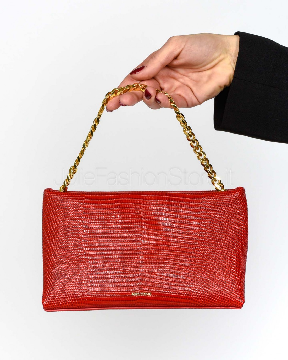 Mouliebre Borsa in Pelle Lizard Rosso...
