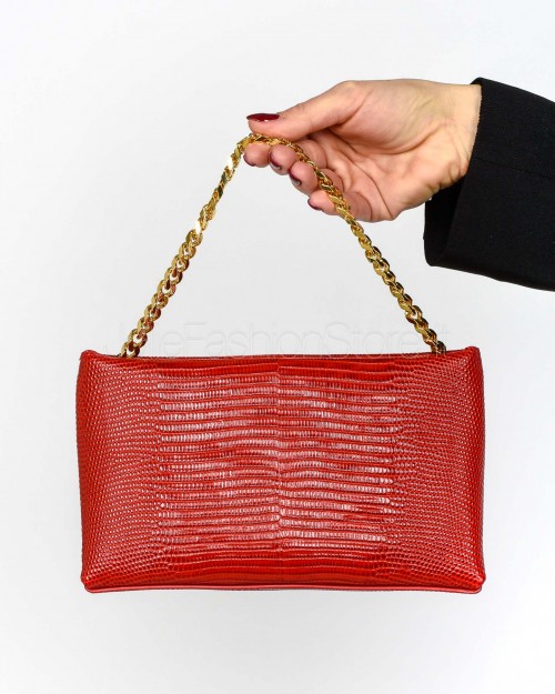 Mouliebre Borsa in Pelle Lizard Rosso Modello Carlottina  CARLOTTINA LIZARD ROSSO
