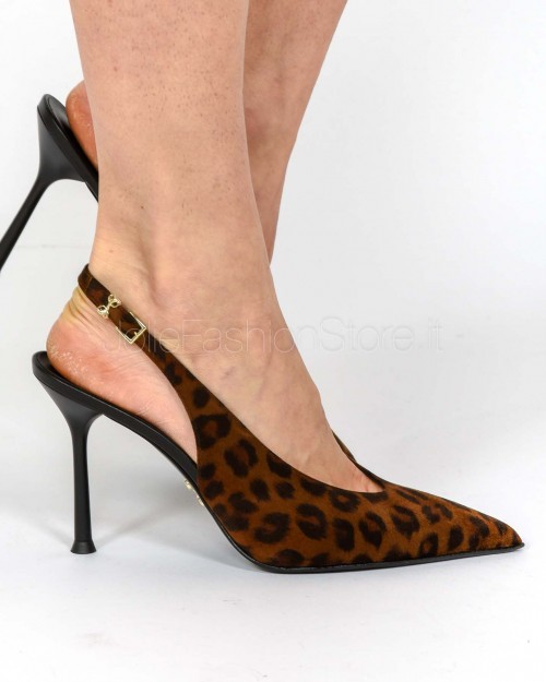 Sergio Levantesi Slingback Leo Velvet Brown  MOLE6-77