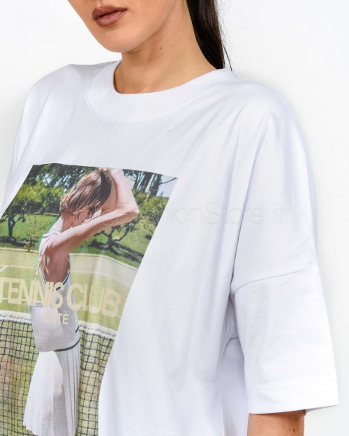 Elitè T-Shirt Over "Tennis Club" Bianco  TENNIS TS BIANCO