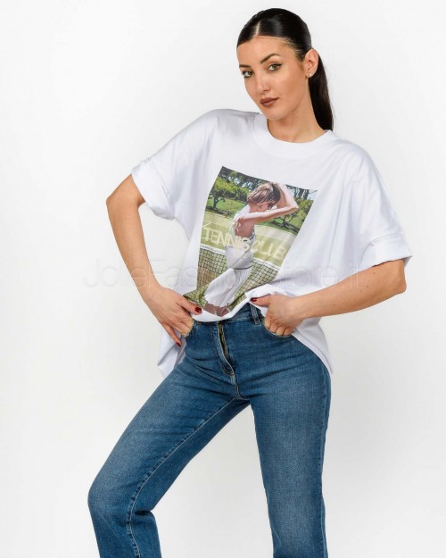 Elitè T-Shirt Over "Tennis Club" Bianco