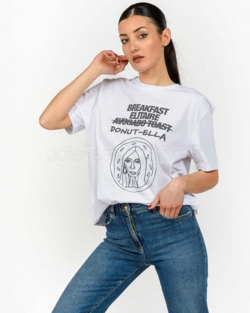 Elitè T-Shirt "Breakfast Elitaire Donut-ella" Bianco