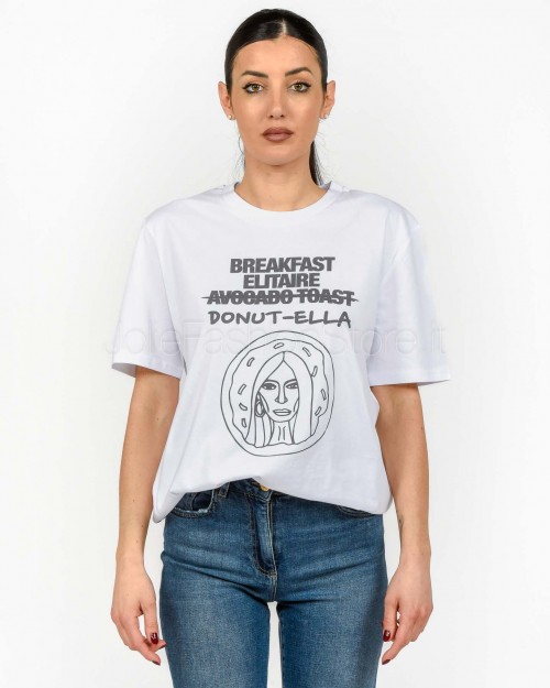 Elitè T-Shirt "Breakfast Elitaire Donut-ella" Bianco  TS BREAKFAST DONUT BIANCO