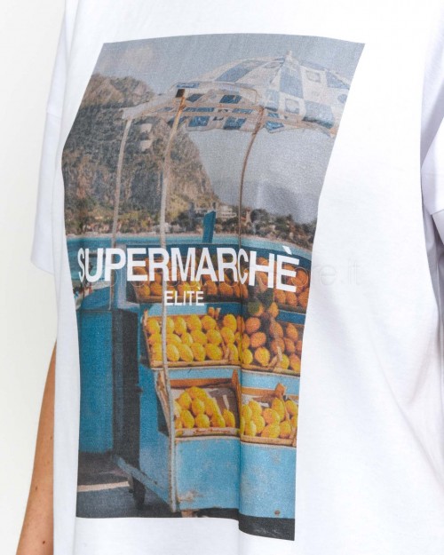 Elitè T-Shirt "Supermarchè" Bianco  TS SUPERMARCHE