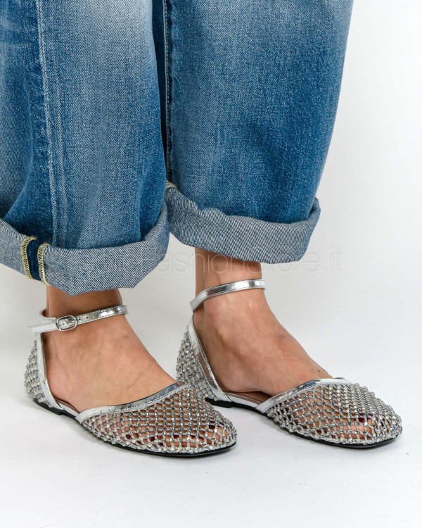 Strategia Ballerina a Rete Strass All Over Light Grey  R10 LIGHT GREY