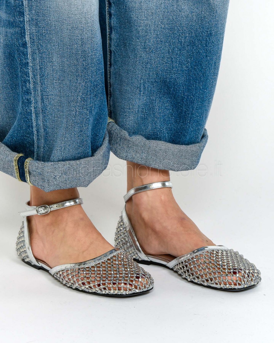 Strategia Ballerina a Rete Strass All Over Light Grey  R10 LIGHT GREY