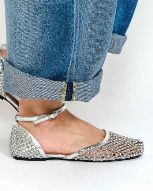Strategia Ballerina a Rete Strass All Over Light Grey  R10 LIGHT GREY
