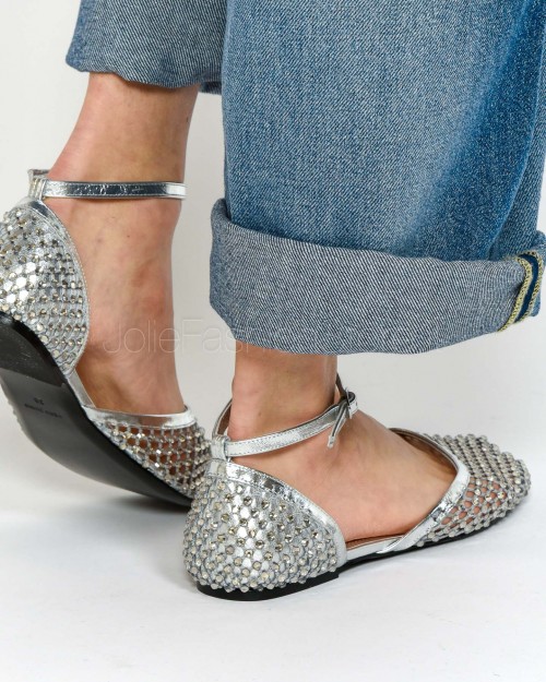 Strategia Ballerina a Rete Strass All Over Light Grey  R10 LIGHT GREY