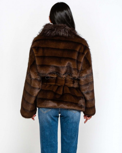 Bully Eco Pelliccia Brown Con Cintura  7238