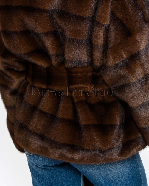 Bully Eco Pelliccia Brown Con Cintura  7238