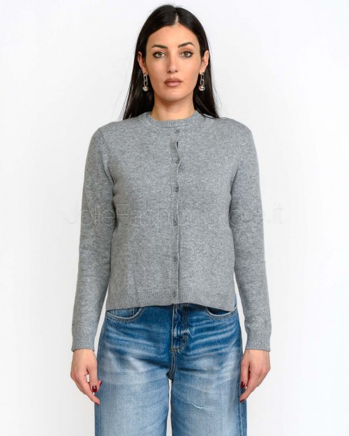 Not Shy Cardigan in Cashmere Grigio Modello Naline  NALINE GRIS CHINE